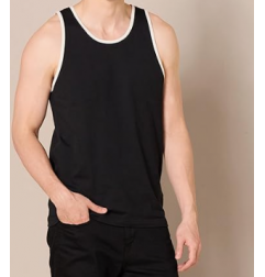 NH 2025 Slim-Fit Men's Tank - Casual Wear - Black & White