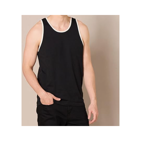 NH 2025 Slim-Fit Men's Tank - Casual Wear - Black & White