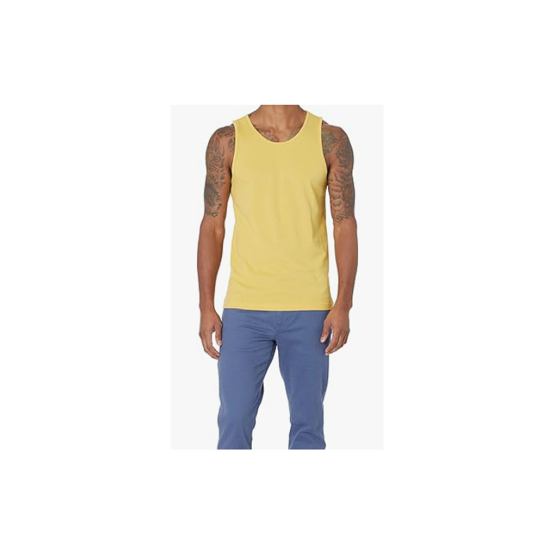 NH 2025 Slim-Fit Men's Tank - Casual Wear - Light Yellow