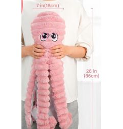 Dog Toys for Large Dogs, 27” Extra Large Pink Plush Octopus Dog Toy
