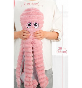 Dog Toys for Large Dogs, 27” Extra Large Pink Plush Octopus Dog Toy