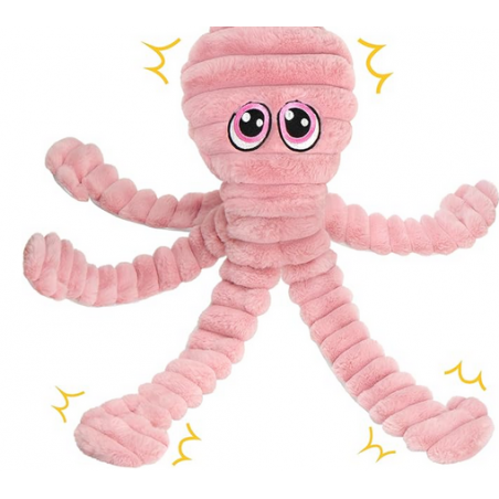 Dog Toys for Large Dogs, 27” Extra Large Pink Plush Octopus Dog Toy