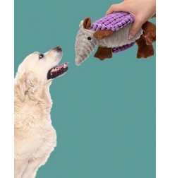NH Plush Dog Squeaky Toy Stuffed  Animal Pet Puppy Chew Toys -Purple
