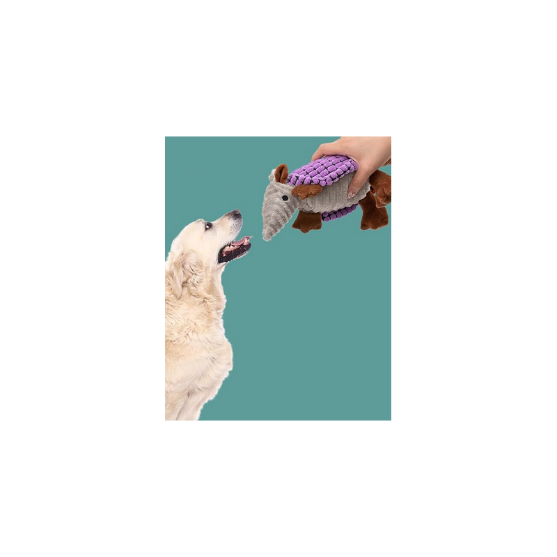 NH Plush Dog Squeaky Toy Stuffed  Animal Pet Puppy Chew Toys -Purple