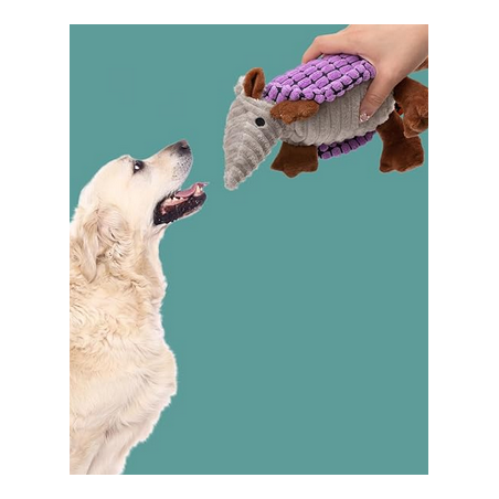 NH Plush Dog Squeaky Toy Stuffed  Animal Pet Puppy Chew Toys -Purple