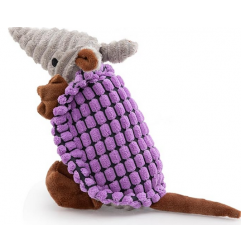 NH Plush Dog Squeaky Toy Stuffed  Animal Pet Puppy Chew Toys -Purple
