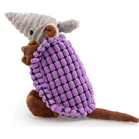 NH Plush Dog Squeaky Toy Stuffed  Animal Pet Puppy Chew Toys -Purple