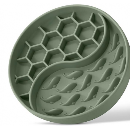 Dog Bowls, Silicone Pet Food Bowls with Suction Cups -  Dark Green