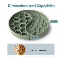 Dog Bowls, Silicone Pet Food Bowls with Suction Cups -  Dark Green