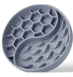 Dog Bowls, Silicone Pet Food Bowls with Suction Cups -  Grey Blue