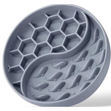 Dog Bowls, Silicone Pet Food Bowls with Suction Cups -  Grey Blue