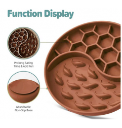 Dog Bowls, Silicone Pet Food Bowls with Suction Cups -  Brown