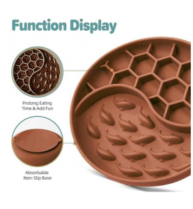 Dog Bowls, Silicone Pet Food Bowls with Suction Cups -  Brown