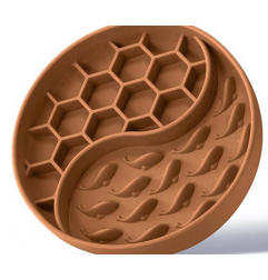 Dog Bowls, Silicone Pet Food Bowls with Suction Cups -  Brown
