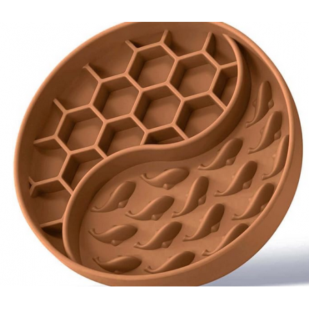 Dog Bowls, Silicone Pet Food Bowls with Suction Cups -  Brown