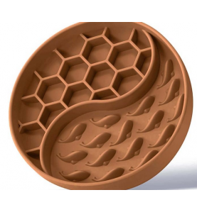 Dog Bowls, Silicone Pet Food Bowls with Suction Cups -  Brown