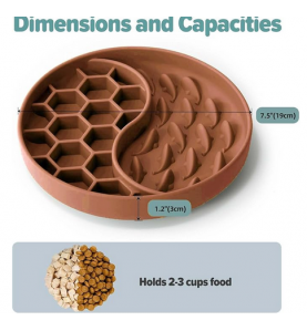Dog Bowls, Silicone Pet Food Bowls with Suction Cups -  Brown