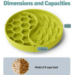 Dog Bowls, Silicone Pet Food Bowls with Suction Cups -  Light Green