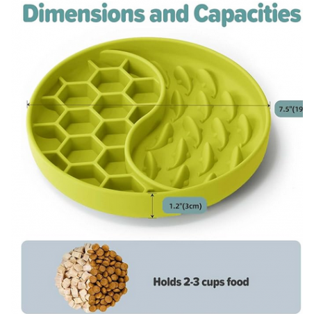 Dog Bowls, Silicone Pet Food Bowls with Suction Cups -  Light Green