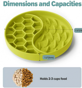 Dog Bowls, Silicone Pet Food Bowls with Suction Cups -  Light Green