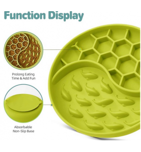 Dog Bowls, Silicone Pet Food Bowls with Suction Cups -  Light Green