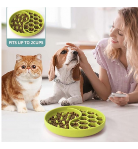 Dog Bowls, Silicone Pet Food Bowls with Suction Cups -  Light Green
