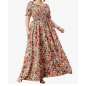 NH  Boho Floral Maxi Dress Curvy Short Sleeve - Botanical Garden