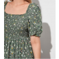 NH  Boho Floral Maxi Dress Curvy Short Sleeve - Green Sparkle